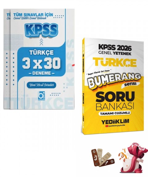 2026 KPSS Türkçe Bumerang Çözümlü Soru Bankası ve Deneme Seti Bigelio ve Yediiklim Yayınları