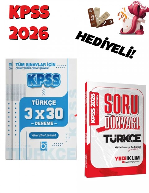 2026 KPSS Türkçe Soru Dünyası ve Deneme Seti 2 Kitap Bigelio ve Yediiklim Yayınları