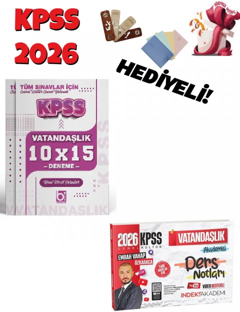 2026 KPSS Vatandaşlık Akademisi Video Ders Notları ve Deneme Seti 2 Kitap Bigelio ve İndeks Akademi Yayınları