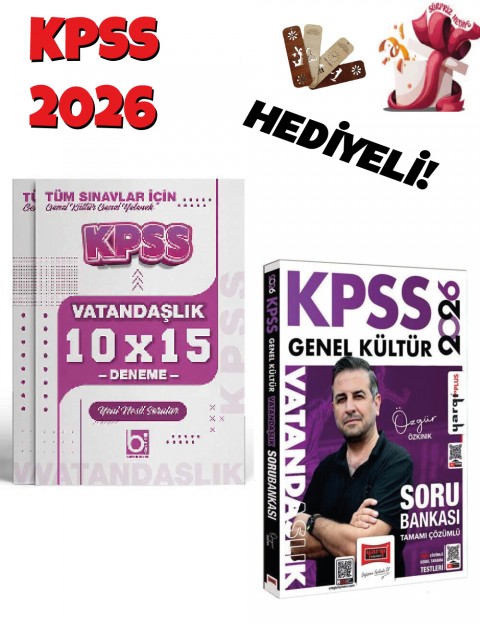 2026 KPSS Vatandaşlık Çözümlü Soru Bankası ve Deneme Seti 2 Kitap Bigelio ve Yargı Yayınları