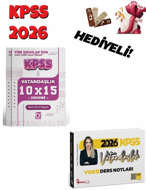 2026 KPSS Vatandaşlık Video Ders Notları ve Deneme Seti 2 Kitap Bigelio ve Hoca Kafası Yayınları