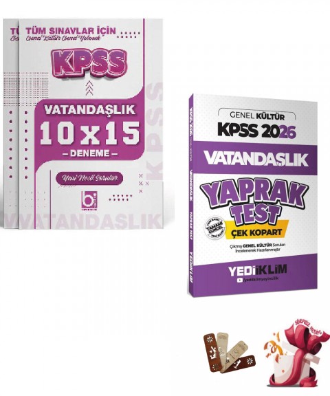 2026 KPSS Vatandaşlık Yaprak Test ve Deneme Seti Yediiklim ve Bigelio Yayıncılık