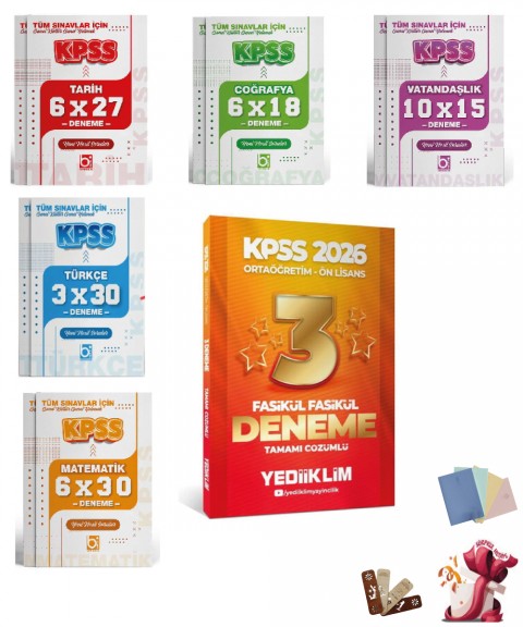 2026 Kpss Ortaöğretim-Önlisans Genel Yetenek Genel Kültür Deneme Seti Yediiklim ve Bigelio Yayıncılık