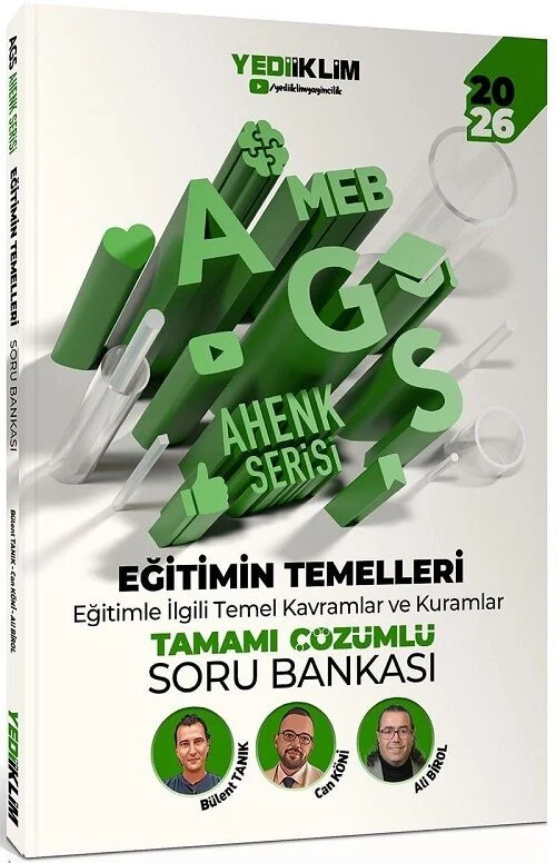 2026 MEB-AGS Eğitimin Temelleri Soru bankası Çözümlü Ahenk Serisi - Ali Birol, Bülent Tanık, Can Köni Yediiklim Yayınları