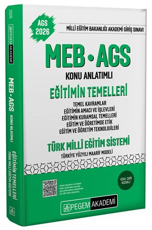 2026 MEB-AGS Eğitimin Temelleri ve Türk Milli Eğitim Sistemi Konu Anlatımlı Pegem Akademi Yayınları