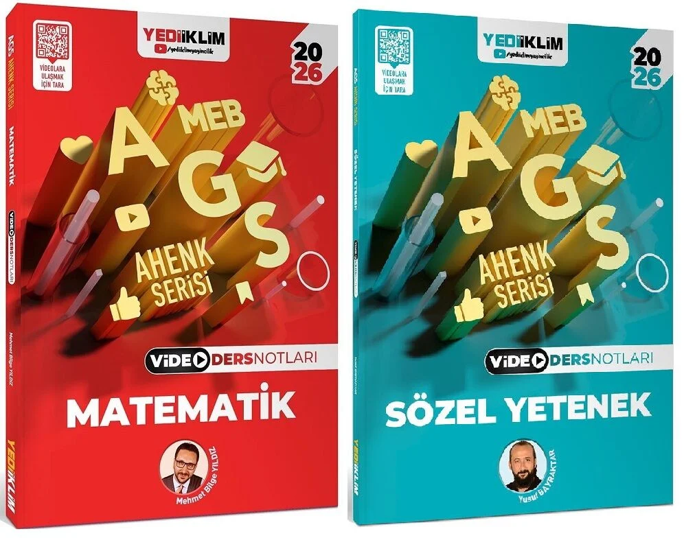 2026 MEB-AGS Matematik Sayısal + Sözel Yetenek Video Ders Notları 2 li Set Ahenk Serisi Yediiklim Yayınları