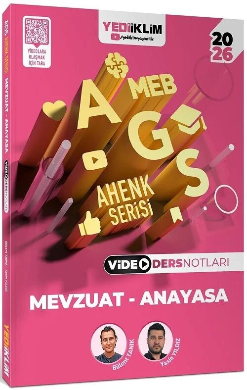 2026 MEB-AGS Mevzuat - Anayasa Video Ders Notları Ahenk Serisi - Bülent Tanık, Yasin Yıldız Yediiklim Yayınları