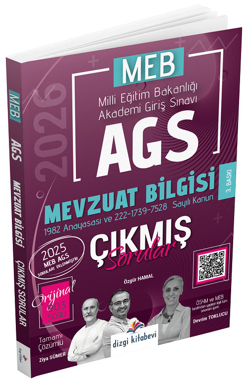 2026 MEB-AGS Mevzuat Bilgisi Çıkmış Sorular Çözümlü - Ziya Sümer, Özgür Hamal, Devrim Toklucu Dizgi Kitap