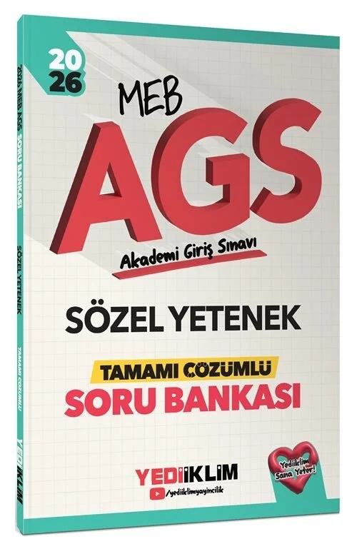 2026 MEB-AGS Sözel Yetenek Soru Bankası Çözümlü Yediiklim Yayınları