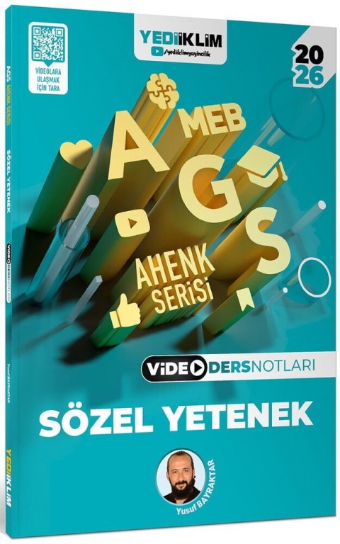 2026 MEB-AGS Sözel Yetenek Video Ders Notları Ahenk Serisi - Yusuf Bayraktar Yediiklim Yayınları