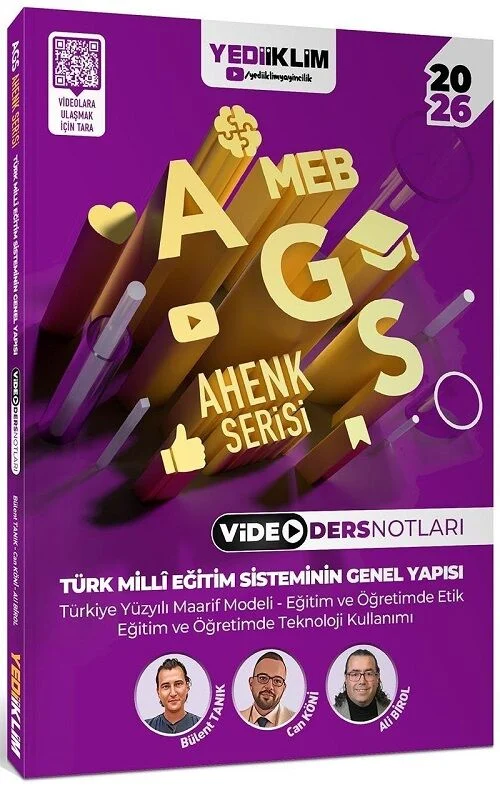 2026 MEB-AGS Türk Milli Eğitim Sisteminin Genel Yapısı Video Ders Notları Ahenk Serisi - Ali Birol, Bülent Tanık, Can Köni Yediiklim Yayınları