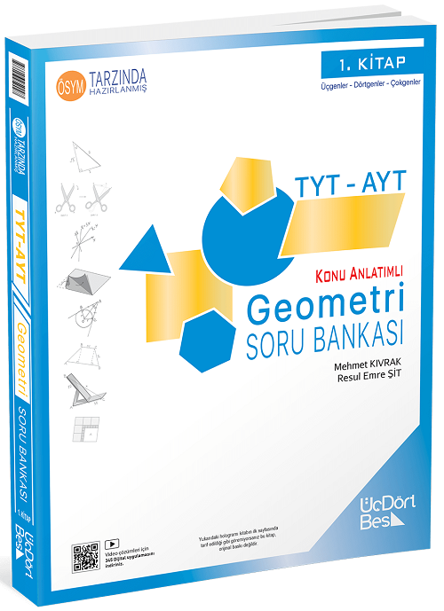 2026 YKS TYT AYT Geometri-1 Konu Anlatımlı Soru Bankası Üç Dört Beş Yayınları