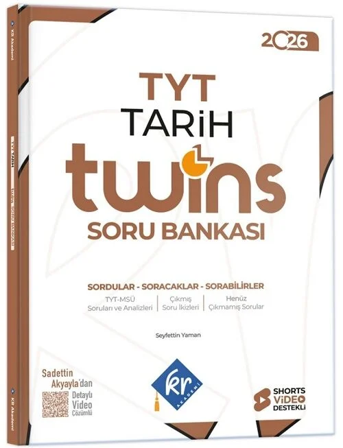 2026 YKS TYT Tarih Twins Soru Bankası Çözümlü KR Akademi  Yayınlar