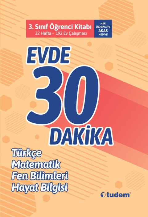 3. Sınıf Evde 30 Dakika Türkçe Matematik Fen Bilimleri Hayat Bilgisi Soru Ev Çalışması Tudem Yayınları