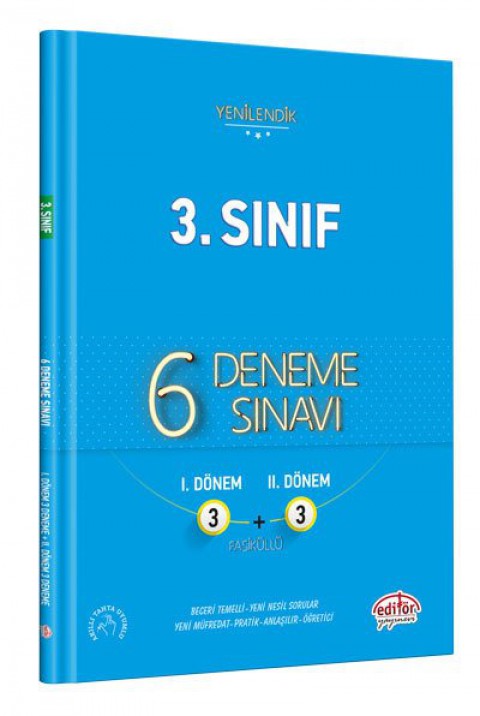 3. Sınıf Tamamı Çözümlü 6 Deneme Sınavı Fasiküllü Editör Yayınları