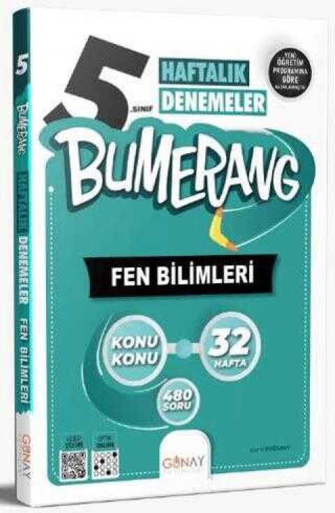 5. Sınıf Bumerang 32 Haftalık Fen Bilimleri Denemeleri Günay Yayınları