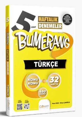 5. Sınıf Bumerang 32 Haftalık Türkçe Denemeleri Günay Yayınları