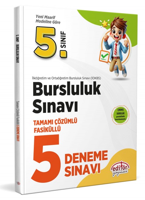 5. Sınıf Bursluluk Sınavı Tamamı Çözümlü 5 Deneme Editör Yayınları