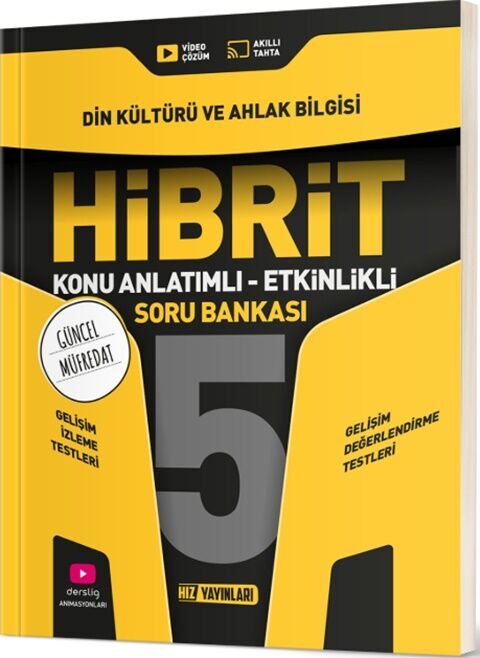 5. Sınıf Din Kültürü ve Ahlak Bilgisi HİBRİT Konu Anlatımlı Etkinlikli Soru Bankası Hız Yayınları