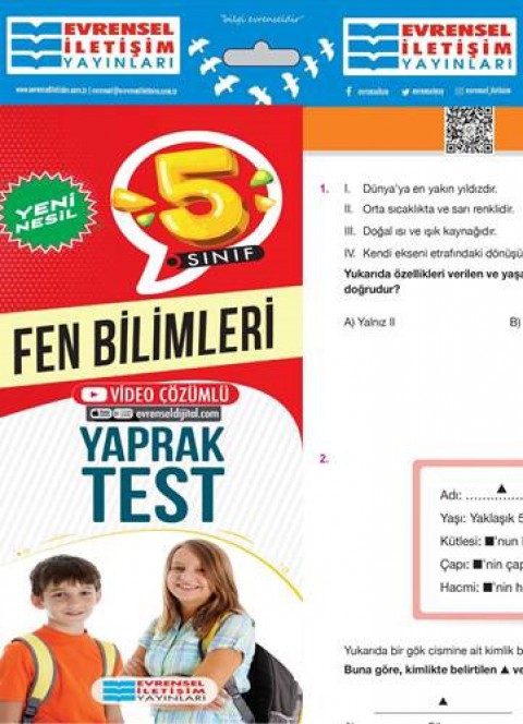5. Sınıf Fen Bilimleri Konu Özetli Yaprak Test Evrensel İletişim Yayınları