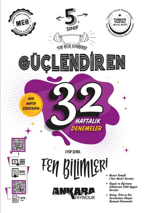 5. Sınıf Güçlendiren 32 Haftalık Fen Bilimleri Kazanım Denemeleri Ankara Yayıncılık