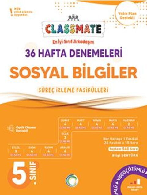 5. Sınıf Sosyal Bilgiler Classmate 36 Hafta Denemeleri Okyanus Yayınları