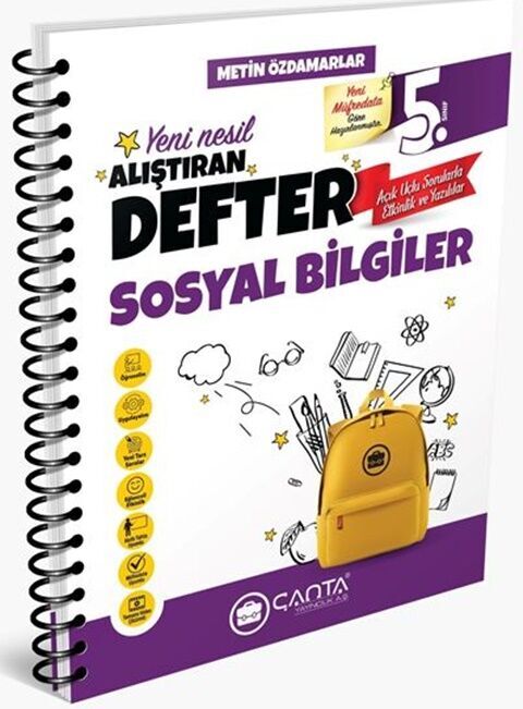 5. Sınıf Sosyal Bilgiler Okula Yardımcı Alıştıran Defter Çanta Yayınları