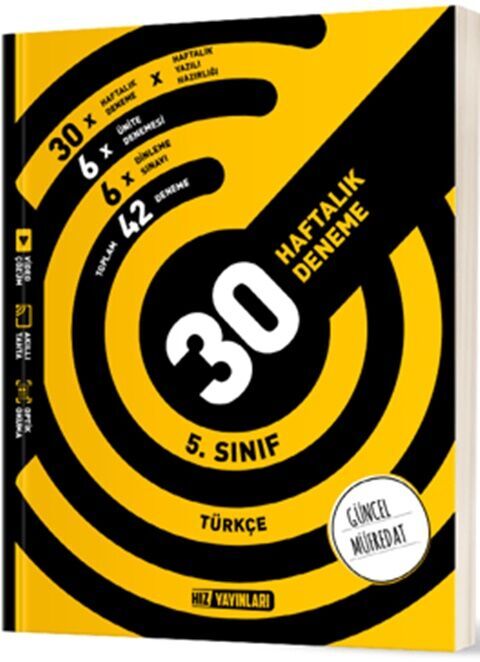 5. Sınıf Türkçe 30 Haftalık Deneme Hız Yayınları