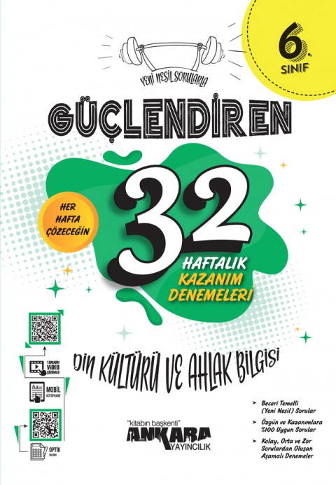 6. Sınıf Güçlendiren 32 Haftalık Din Kültürü ve Ahlak Bilgisi Kazanım Denemeleri