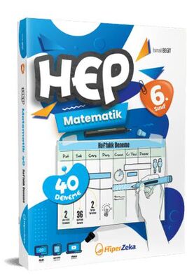 6. Sınıf Haftalık HEP Matematik 40 Deneme HiperZeka Yayınları