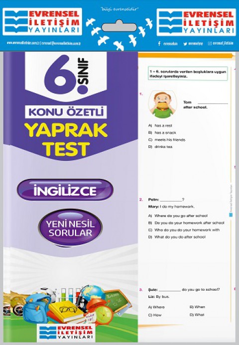 6. Sınıf İngilizce Konu Özetli Yaprak Test Evrensel İletişim Yayınları