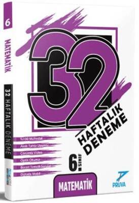 6. Sınıf Matematik 32 Haftalık Deneme Pruva Akademi Yayınları
