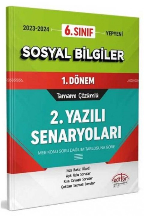 6. Sınıf Sosyal Bilgiler 1. Dönem Ortak Sınav 2. Yazılı Senaryoları Editör Yayınları
