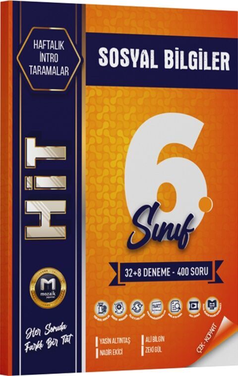 6. Sınıf Sosyal Bilgiler 40 Deneme Mozaik Yayınları