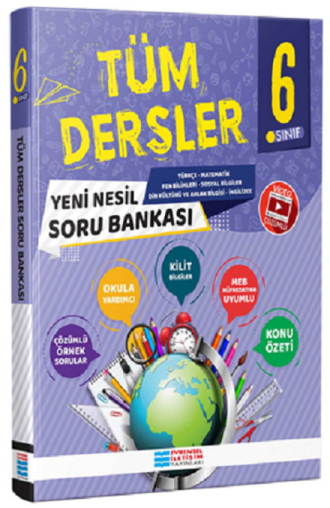 6. Sınıf Tüm Dersler Video Çözümlü Soru Bankası Evrensel İletişim Yayınları
