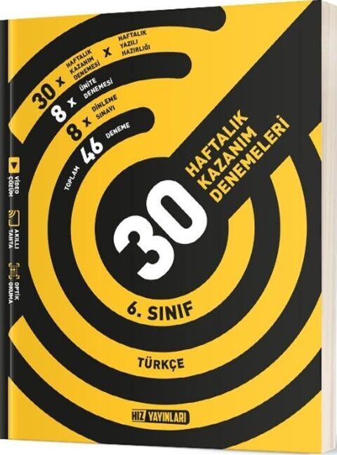 6. Sınıf Türkçe 30 Haftalık Kazanım Denemeleri Hız Yayınları