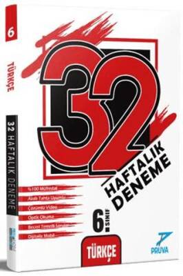 6. Sınıf Türkçe 32 Haftalık Deneme Pruva Akademi Yayınları