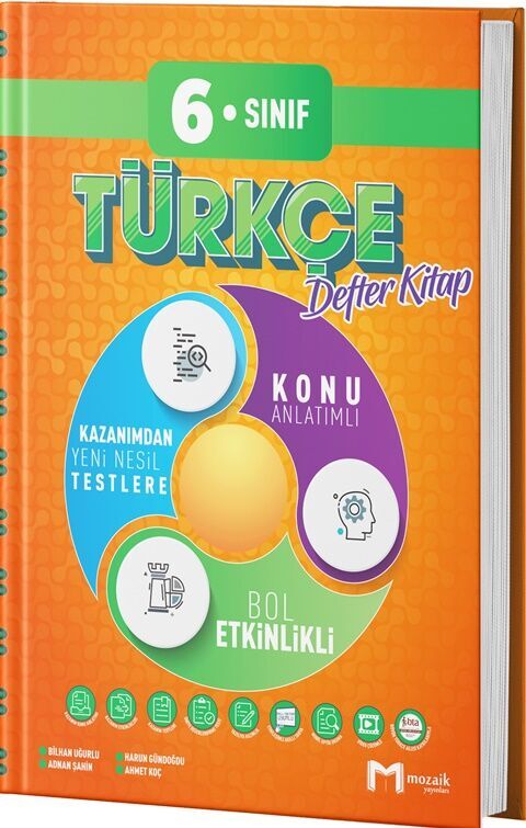 6. Sınıf Türkçe Defter Kitap Mozaik Yayınları