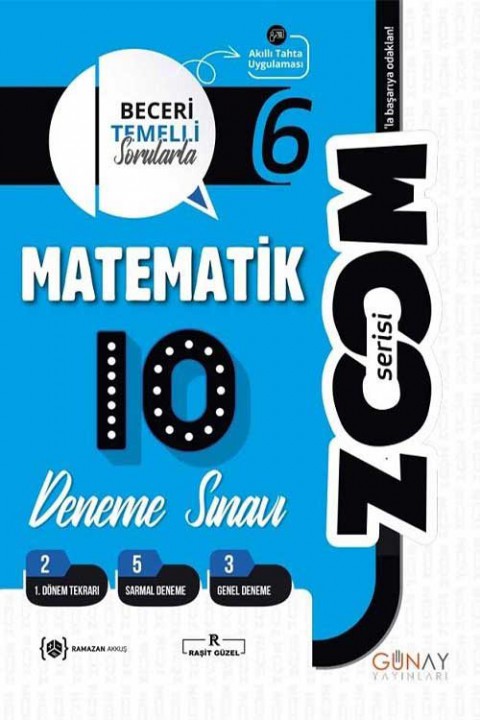 6.Sınıf Matematik 10'lu Branş Denemeler Günay Yayınları
