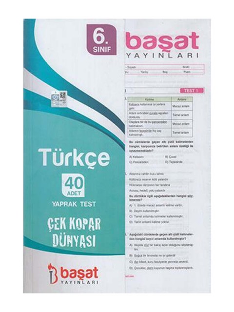 6.Sınıf Türkçe Çek Kopart Yaprak Test Başat Yayınları