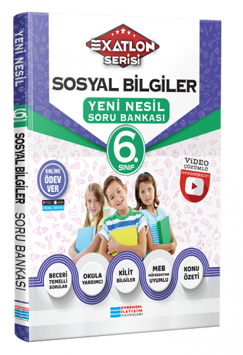 6.Sınıf Sosyal Bilgiler Exatlon Serisi Video Çözümlü Soru Bankası Evrensel İletişim Yayınları