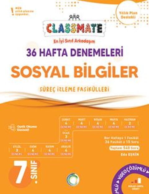 Okyanus 7. Sınıf Classmate 36 Hafta Denemeleri Sosyal Bilgiler Okyanus Yayınları