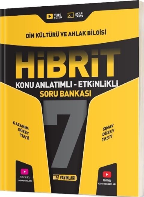 7. Sınıf Din Kültürü ve Ahlak Bilgisi HİBRİT Konu Anlatımlı Etkinlikli Soru Bankası Hız Yayınları