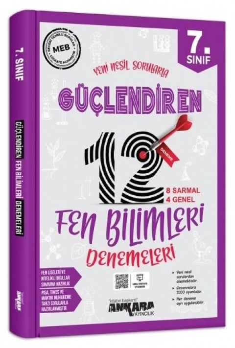 7. Sınıf Fen Bilimleri Güçlendiren 12 Deneme Sınavı Ankara Yayıncılık
