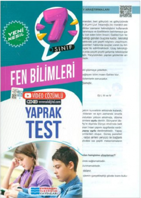 7. Sınıf Fen Bilimleri Video Çözümlü Yaprak Test Evrensel İletişim Yayınları