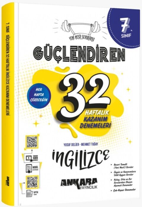 7. Sınıf İngilizce Güçlendiren 32 Haftalık Kazanım Denemeleri Ankara Yayıncılık