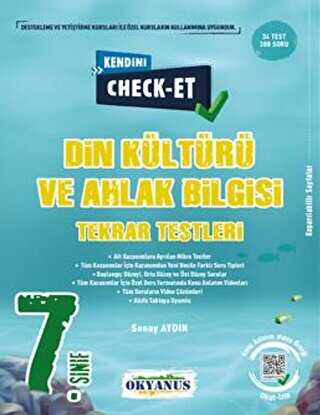 7. Sınıf Kendini Check Et Din Kültürü Ve Ahlak Bilgisi Tekrar Testleri Okyanus Yayınları