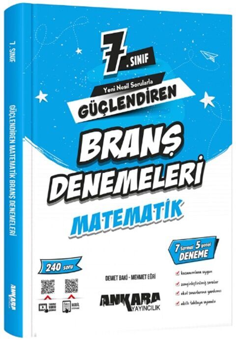 7. Sınıf Matematik Güçlendiren Branş Denemeleri Ankara Yayıncılık