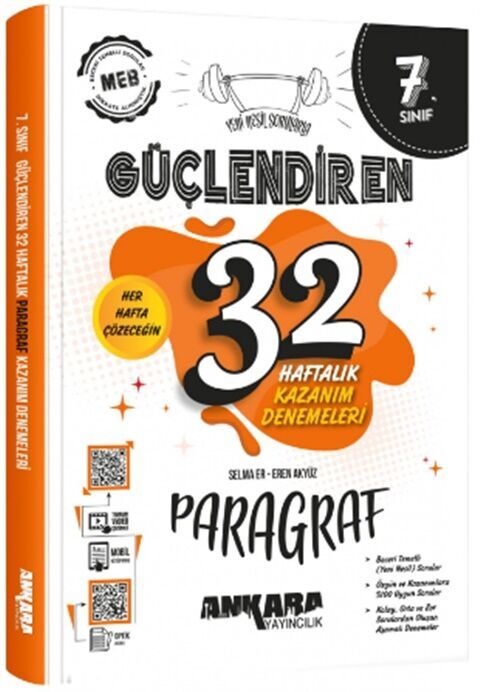 7. Sınıf Paragraf Güçlendiren 32 Haftalık Kazanım Denemeleri Ankara Yayıncılık