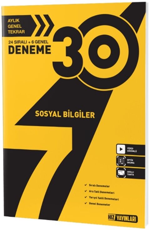 7. Sınıf Sosyal Bilgiler 30 lu Deneme Hız Yayınları